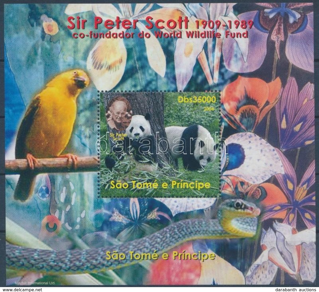 ** Sao Tomé és Principé 2004 Sir Peter Scott, Pandák Blokk - Altri & Non Classificati