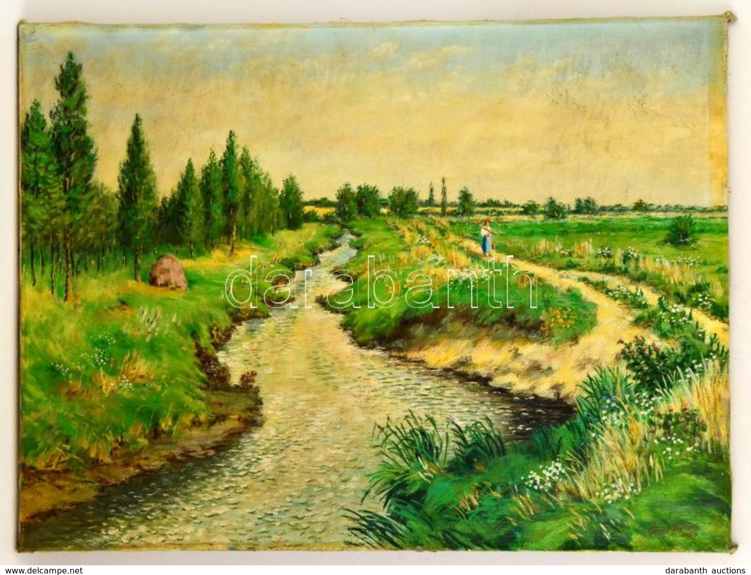 Fent János (1905-1992): Hazafelé. Olaj, Vászon, Jelzett, 60×80 Cm - Other & Unclassified