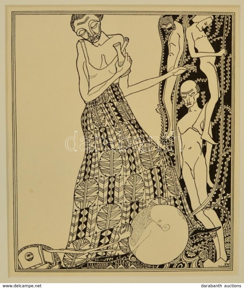 Kozma Lajos (1884-1948): Alakok, Cinkográfia, Papír, Jelzett A Cinkográfián, Paszpartuban, 20,5×17,5 Cm - Other & Unclassified