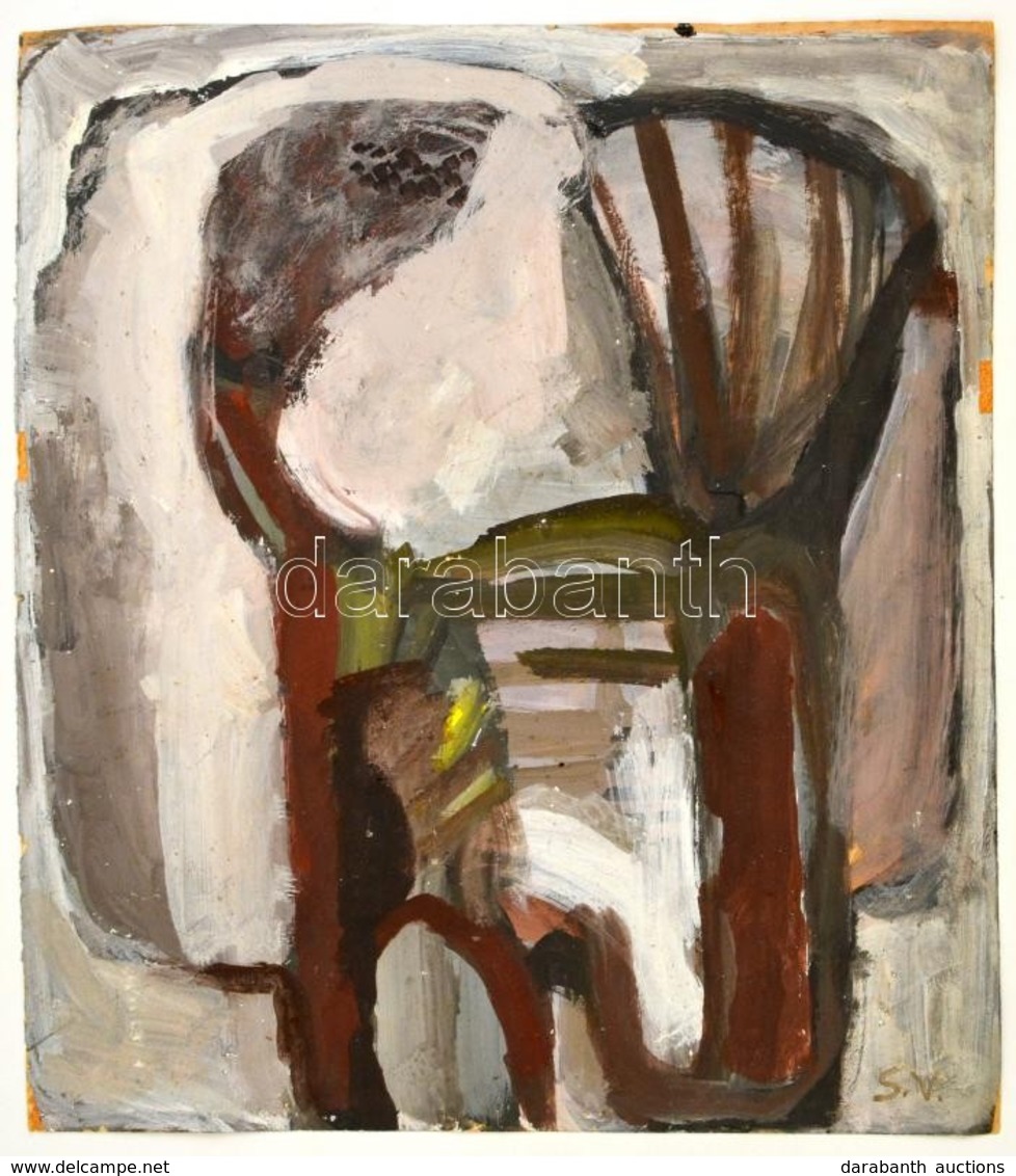 Somlai Vilma (1938-2007): Táj Fákkal, Olaj, Papír, Jelzett, 49×43 Cm - Other & Unclassified