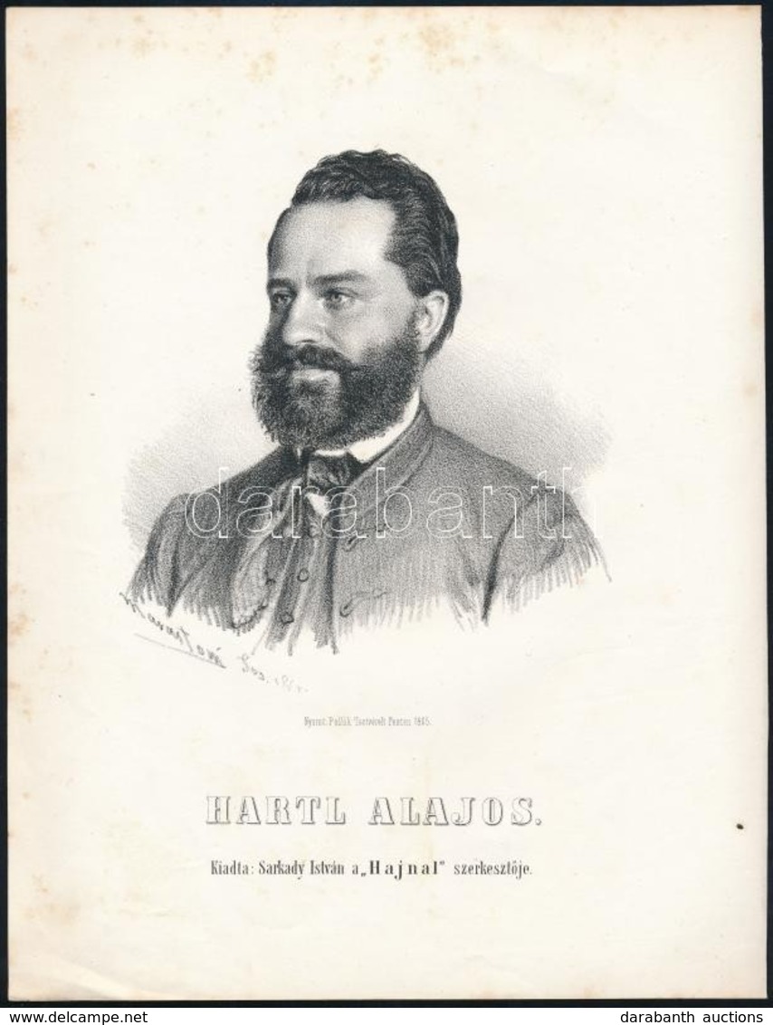 1867 Dr. Hartl Alajos Budai Orvos, Később Belügyminiszteri Tiszteletbeli Titkár, Királyi Tanácsos, Kőnyomatos Képe. Mara - Prints & Engravings