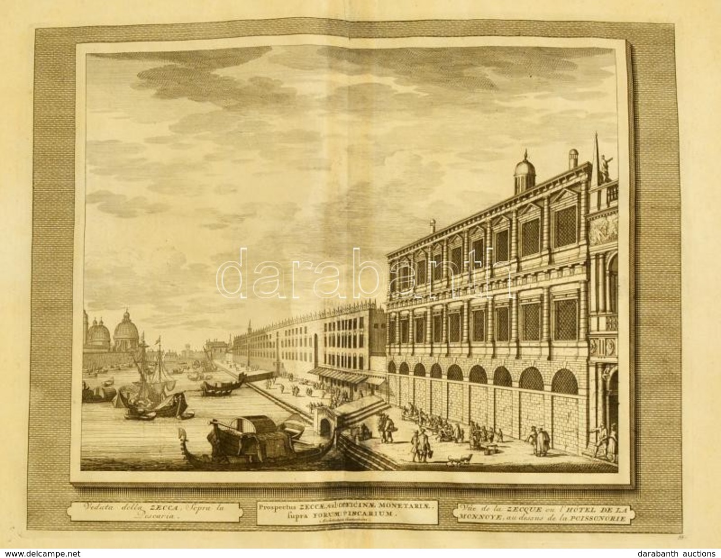 Cca 1715-1750 Domenico Lovisa (1690 K.-1750 K.): Velence: Veduta Della Zecra Sopra La Pescaria Rézmetszet, Papír, A Szer - Prints & Engravings