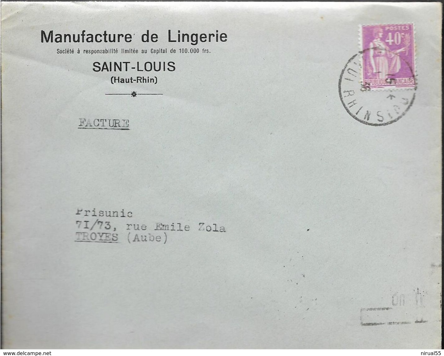 Haut Rhin SAINT LOUIS Env. Manufacture De Lingerie Usine  ..G - Saint Louis