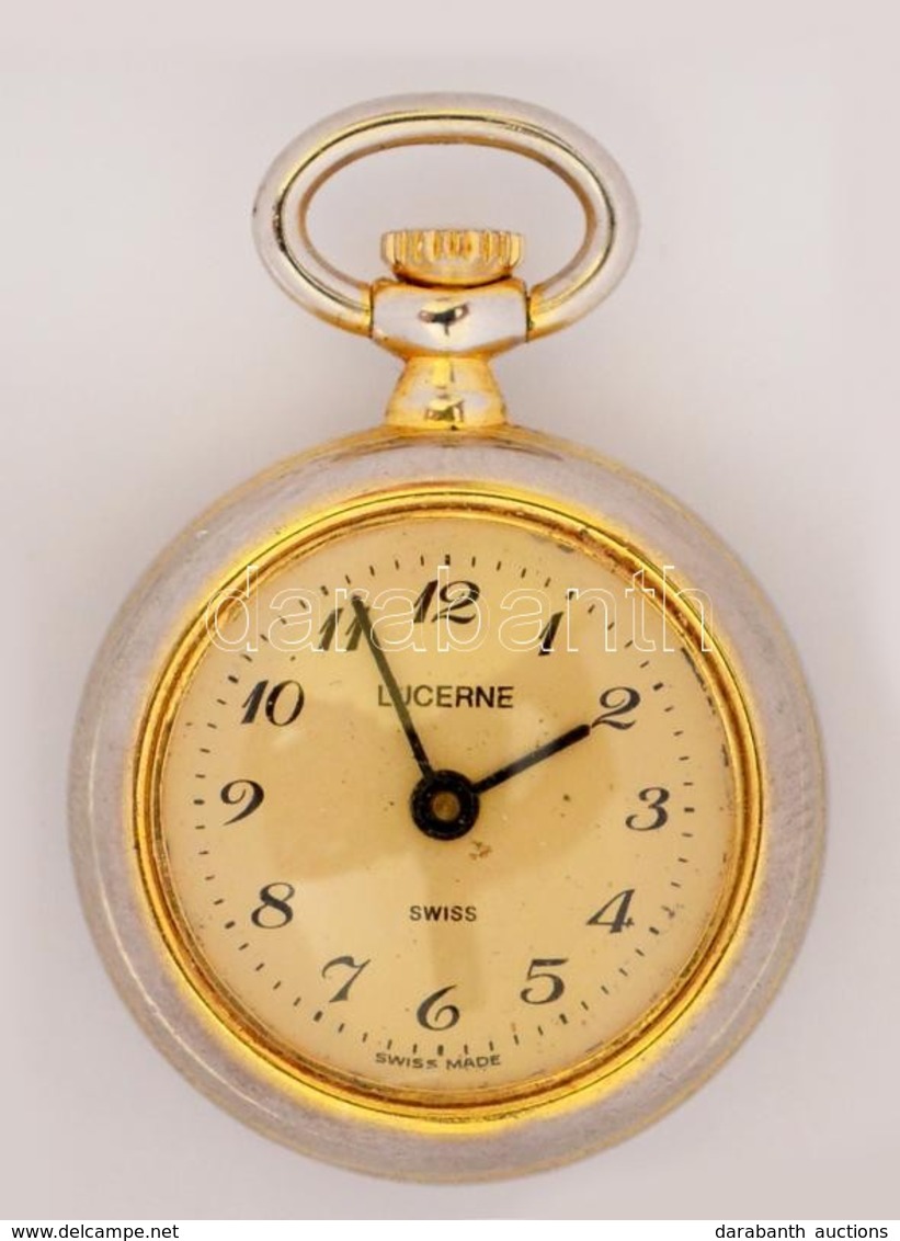 Lucerne, Mini Zsebóra. Svájci, Mechanikus Szerkezettel, Működő, Szép állapotban / Swiss Miniature Pocket Watch D: 2,3 Cm - Altri & Non Classificati