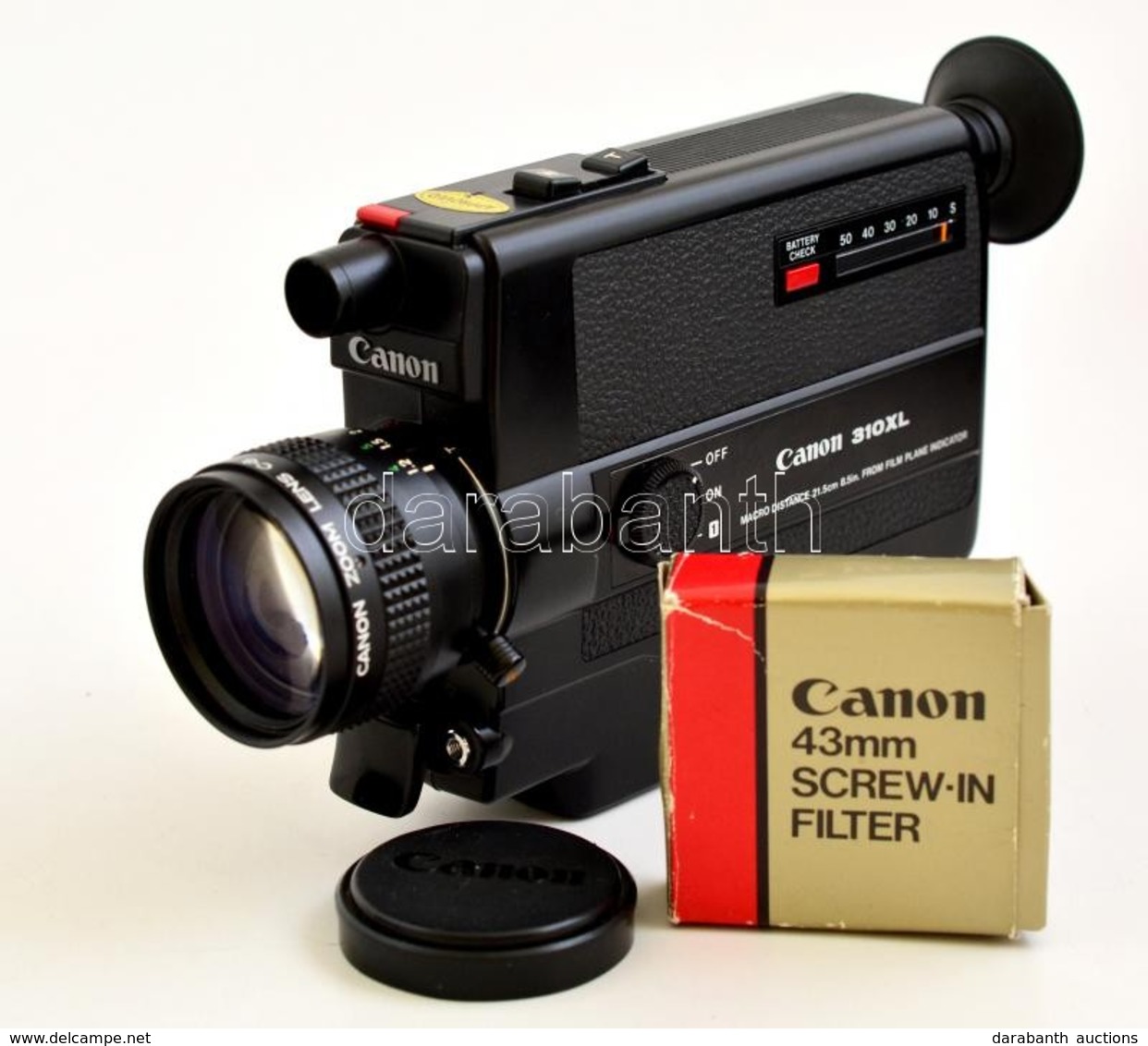 Canon 310 XL Super 8 Kamera, Eredeti Bőr Tokjában, ND Szűrővel, Elemmel, Nagyon Szép állapotban / Canon 310 XL Super 8 C - Fotoapparate