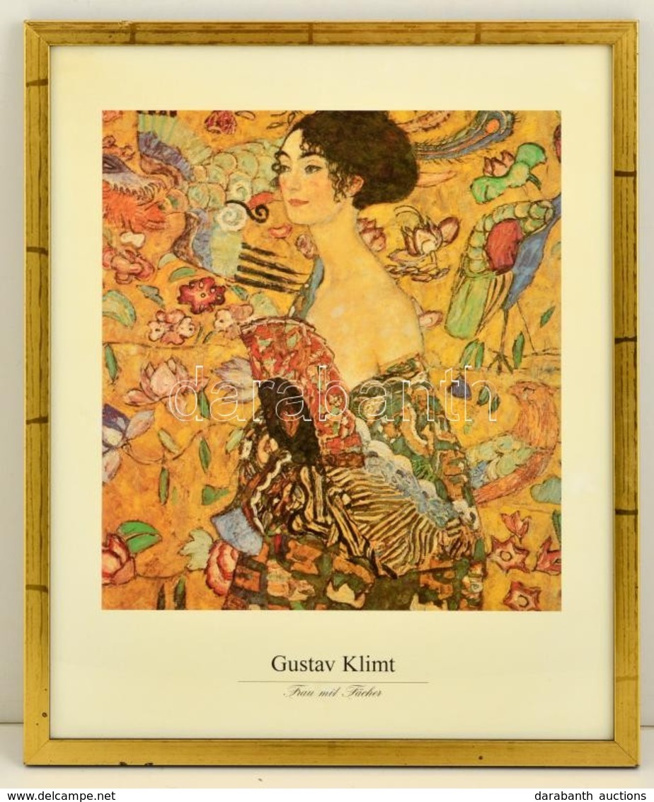 Modern Fa Képkeret Gustav Klimt Nyomattal,  Apró Hibákkal, Belső Méret:  50×40 Cm, Külső Méret: 53×43 Cm - Other & Unclassified