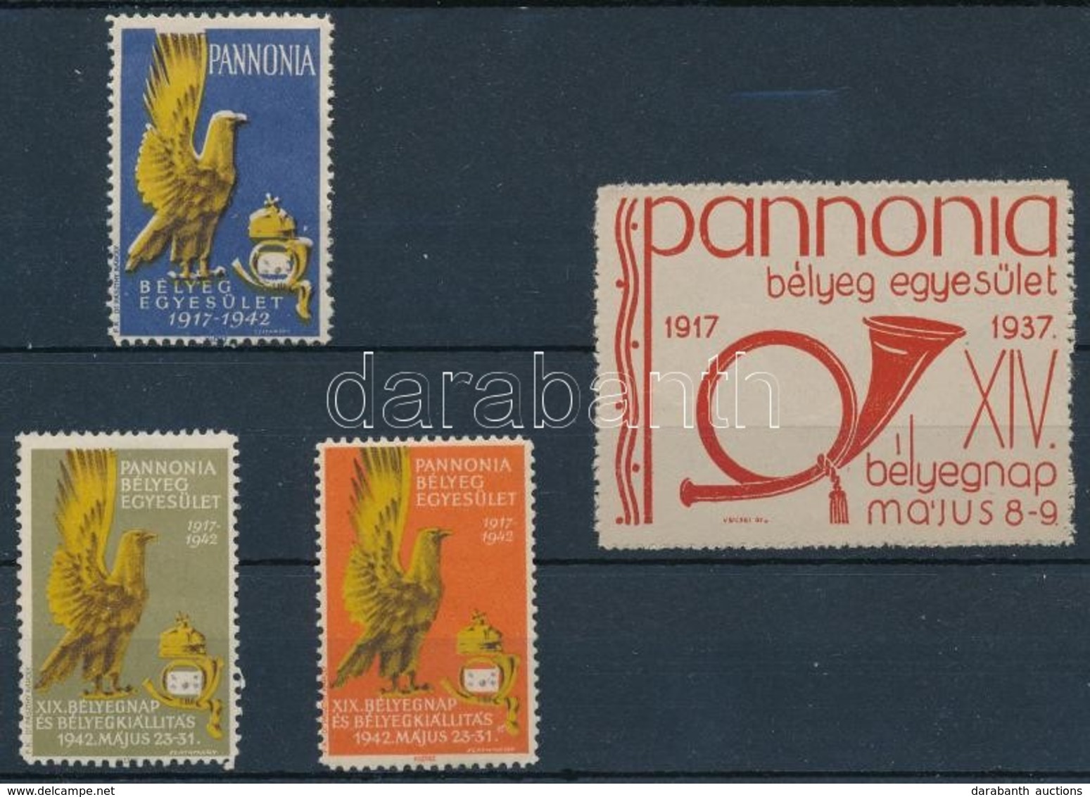 1937-1942 Pannónia Bélyeg Egyesület 4 Db Klf Levélzáró - Non Classificati