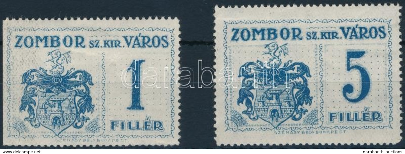 1914 Zombor Királyi Város Illetékbélyegek 1+6 Sz. (7.500) - Unclassified