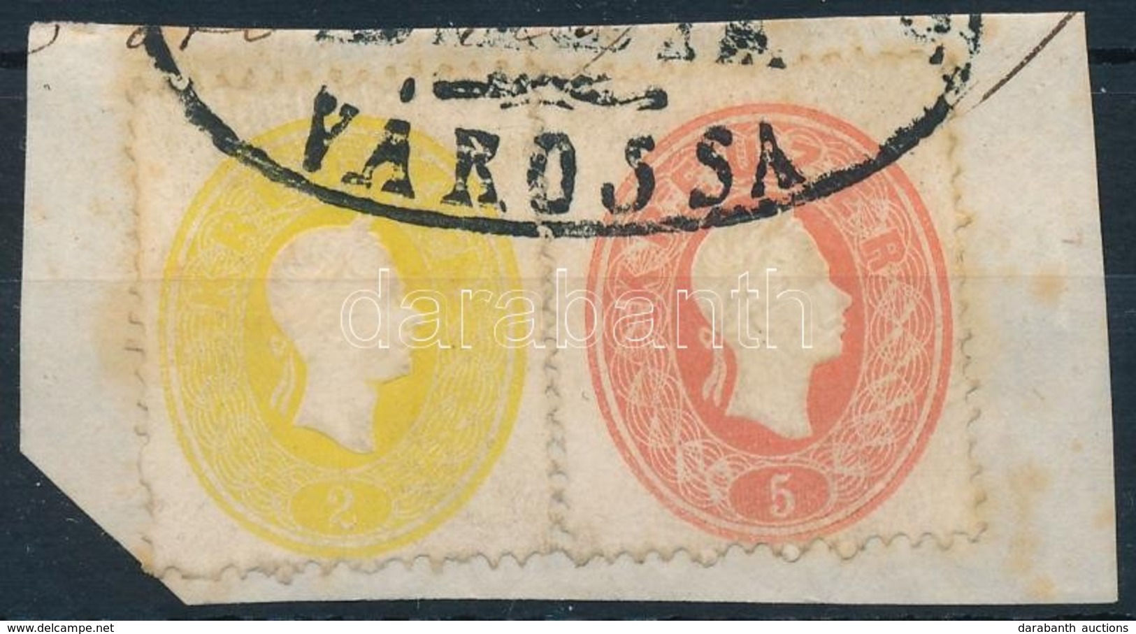 1861 2kr + 5kr Postabélyegek Okmánydarabon - Unclassified