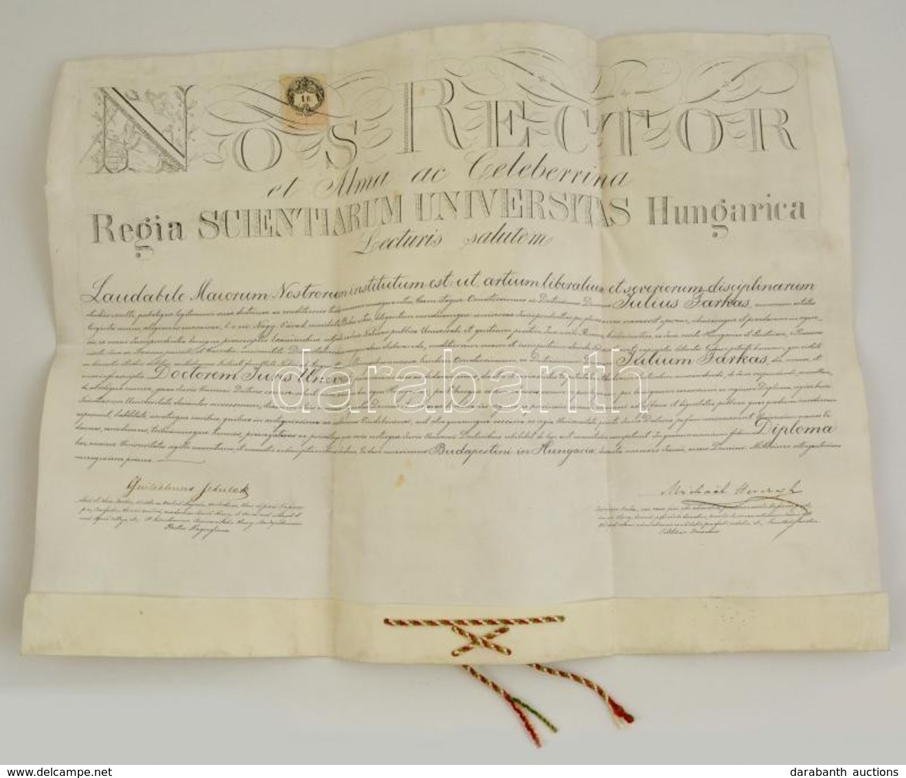 1891 Jogi Diploma Pergamenen Függőpecsét Nélkül - Unclassified