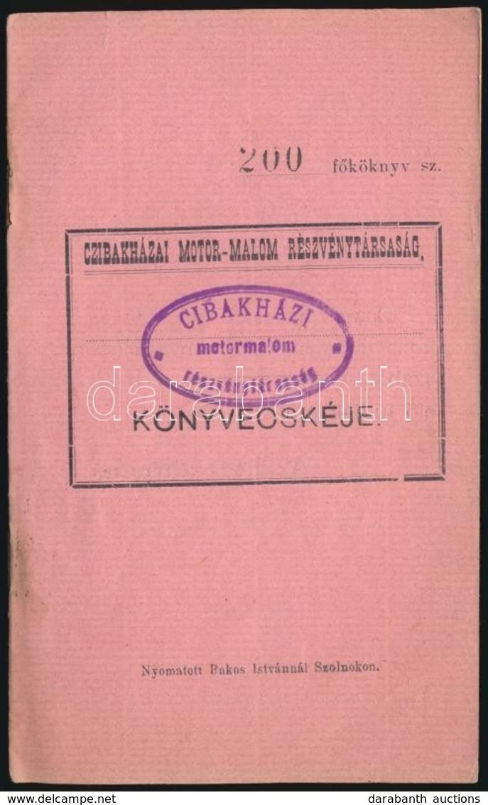 1911 'Czibakházai Motor-Malom Részvénytársaság Könyvecskéje' Részvényjegyek 20K-ról, Kitöltött, Sorszámozott - Non Classificati