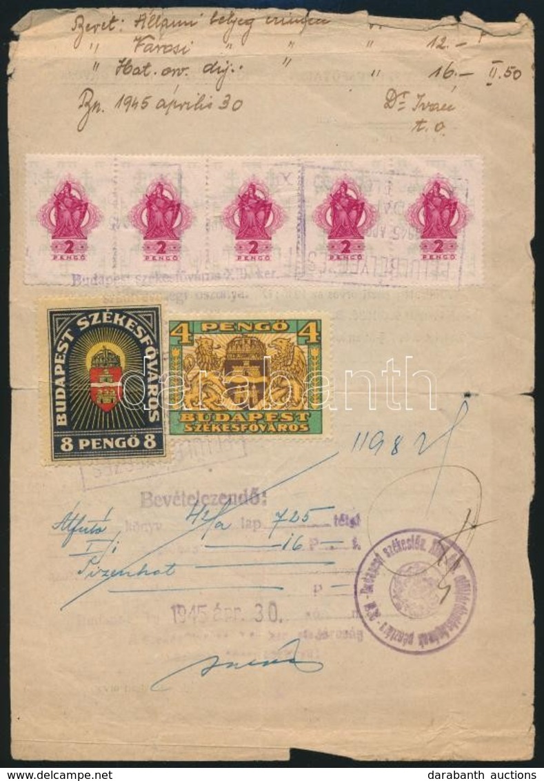 1945 Tisztiorvosi Bizonyítvány állami és Budapest Városi Okmánybélyegekkel - Unclassified