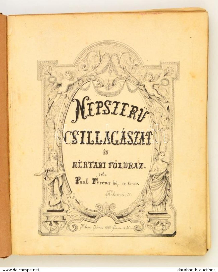 1880 'Népszerű Csillagászat és Mértani Földrajz', Paál Ferenc (1832-1903) Kolozsvári Tanítóképző-intézeti Igazgató-tanár - Unclassified