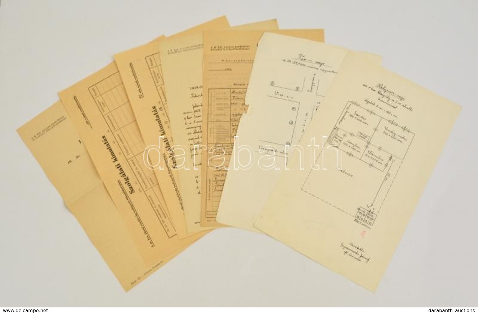 1939 9 Db Rendőrségi Oktató(?) Anyag: Szolgálati Kimutatás, Helyszínrajz, Jegyzőkönyv - Unclassified