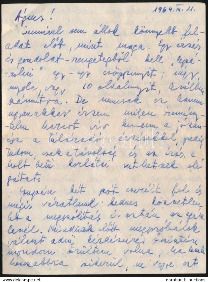 1963-1964 Hegedüs Géza (1912-1999) író Saját Kézzel írt Levelei, 2 Db - Unclassified