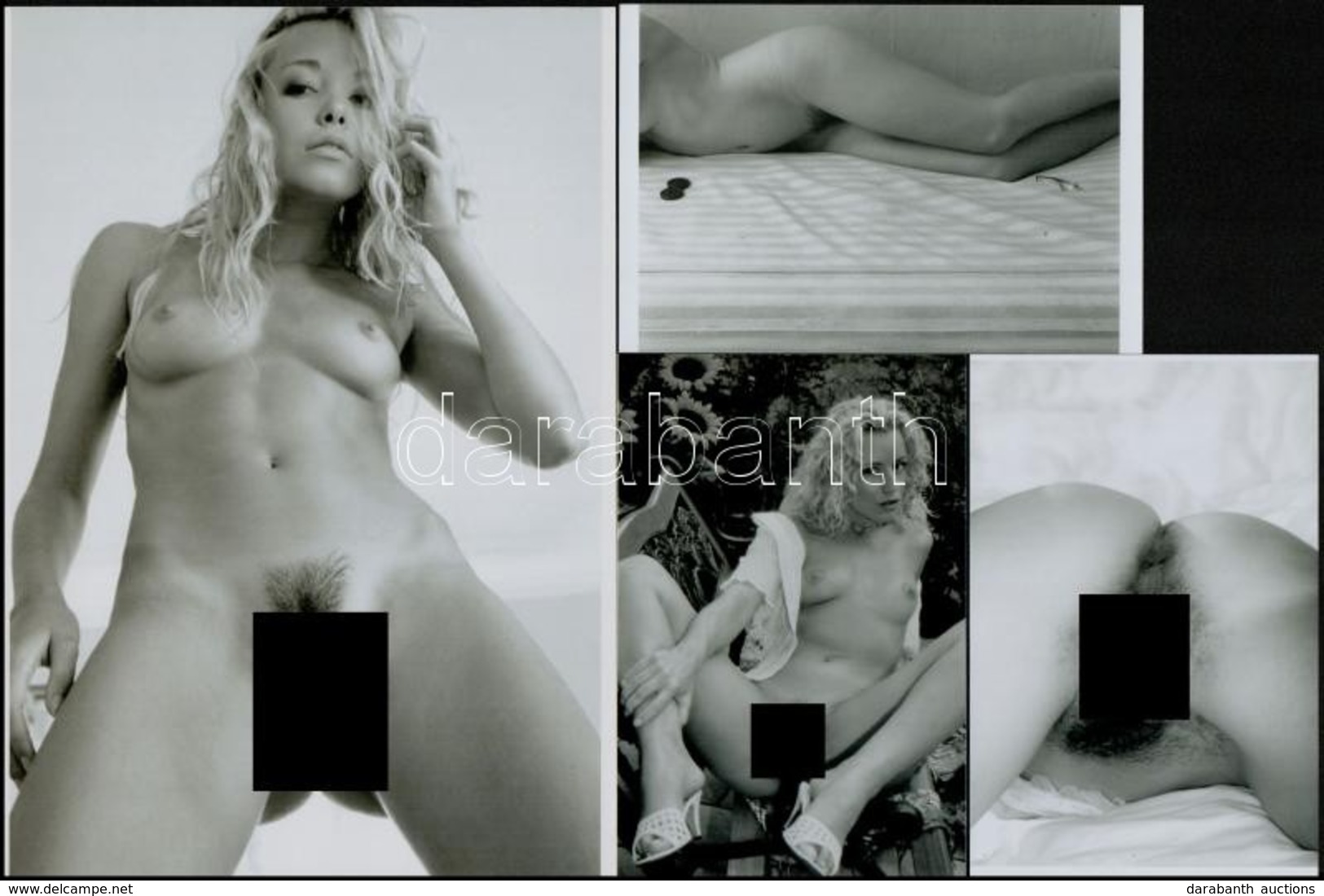 Cca 1989 Női Napozó, Szolidan Erotikus Fényképek, 7 Db Mai Nagyítás, 25x18 Cm és 15x10 Cm - Altri & Non Classificati