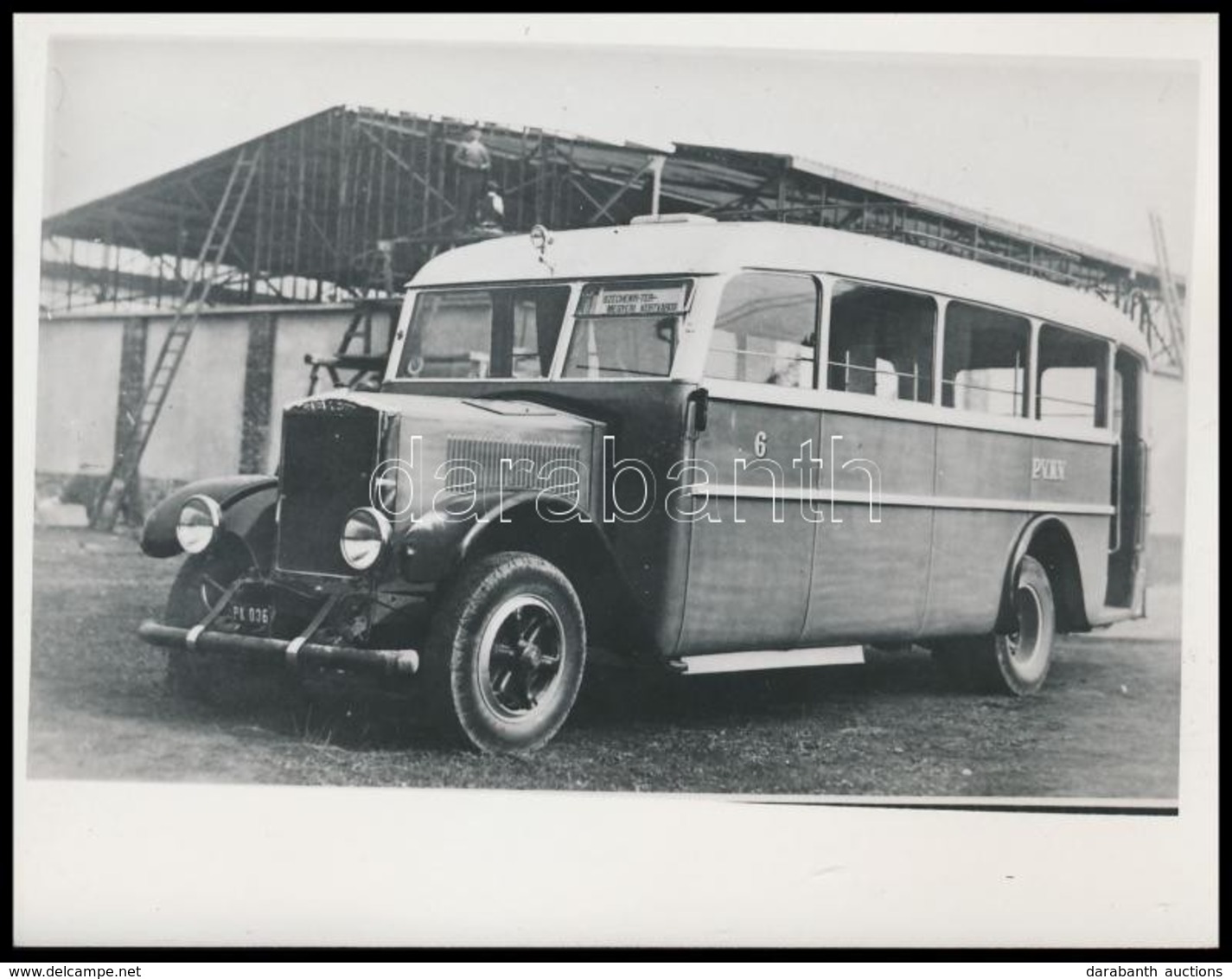 Cca 1937 Budapest, A P.V.K.V. Széchenyi Tér és Megyeri Kertváros Között Közlekedő Autóbusza, Utólagos Előhívás, Hátoldal - Other & Unclassified