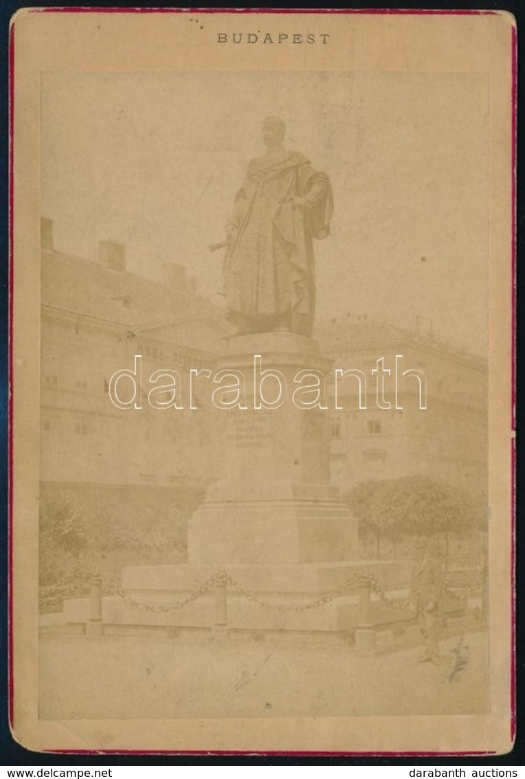 Cca 1890 Budapest, A József Nádor-szobor, Keményhátú Fotó, Fakult, 16×11 Cm - Altri & Non Classificati