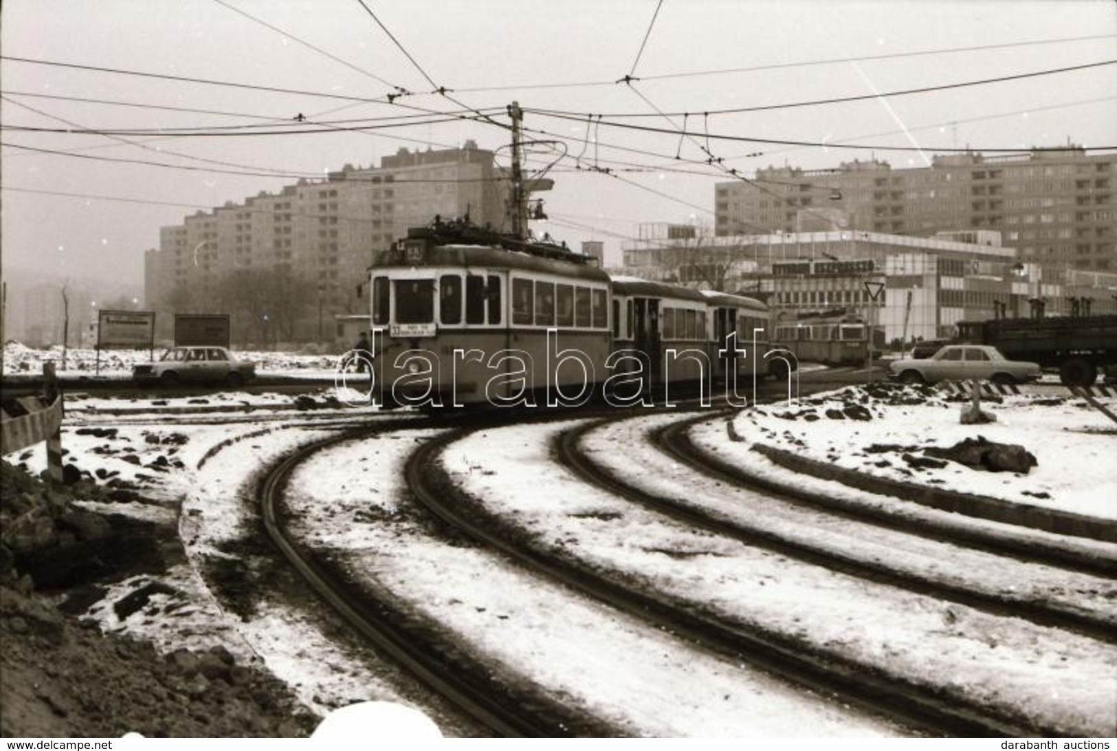 1981. Január, Budapest, A 33-as Villamosról Készült, 4 Db Szabadon Felhasználható Vintage Negatív, 24x36 Mm - Other & Unclassified