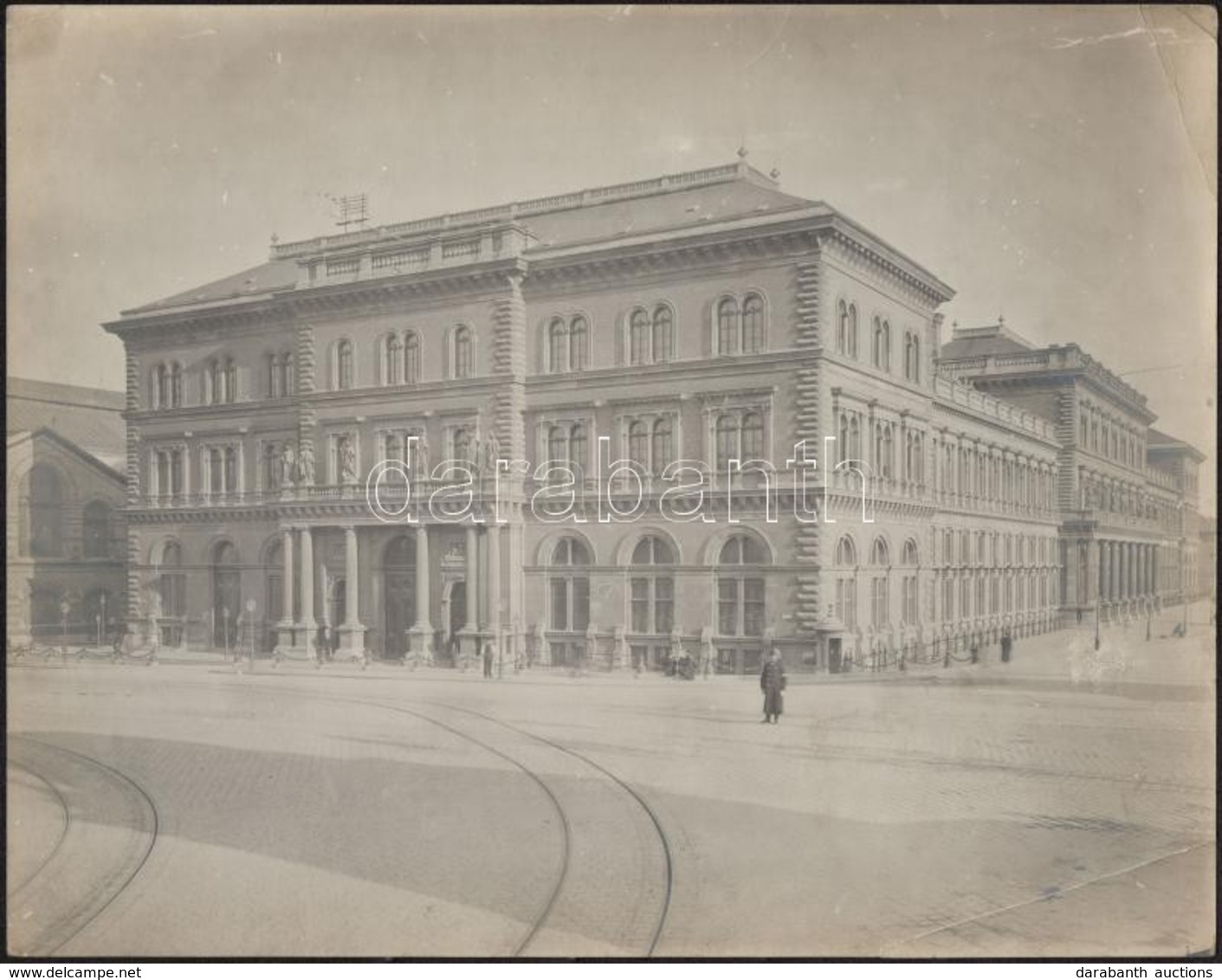 Cca 1890 Budapest, IX. Fővám Tér Vámház Nagyméretű  Fotó, Szélén Hajtásnyommal / Large Photo Of Budapest. 29x22 Cm - Other & Unclassified