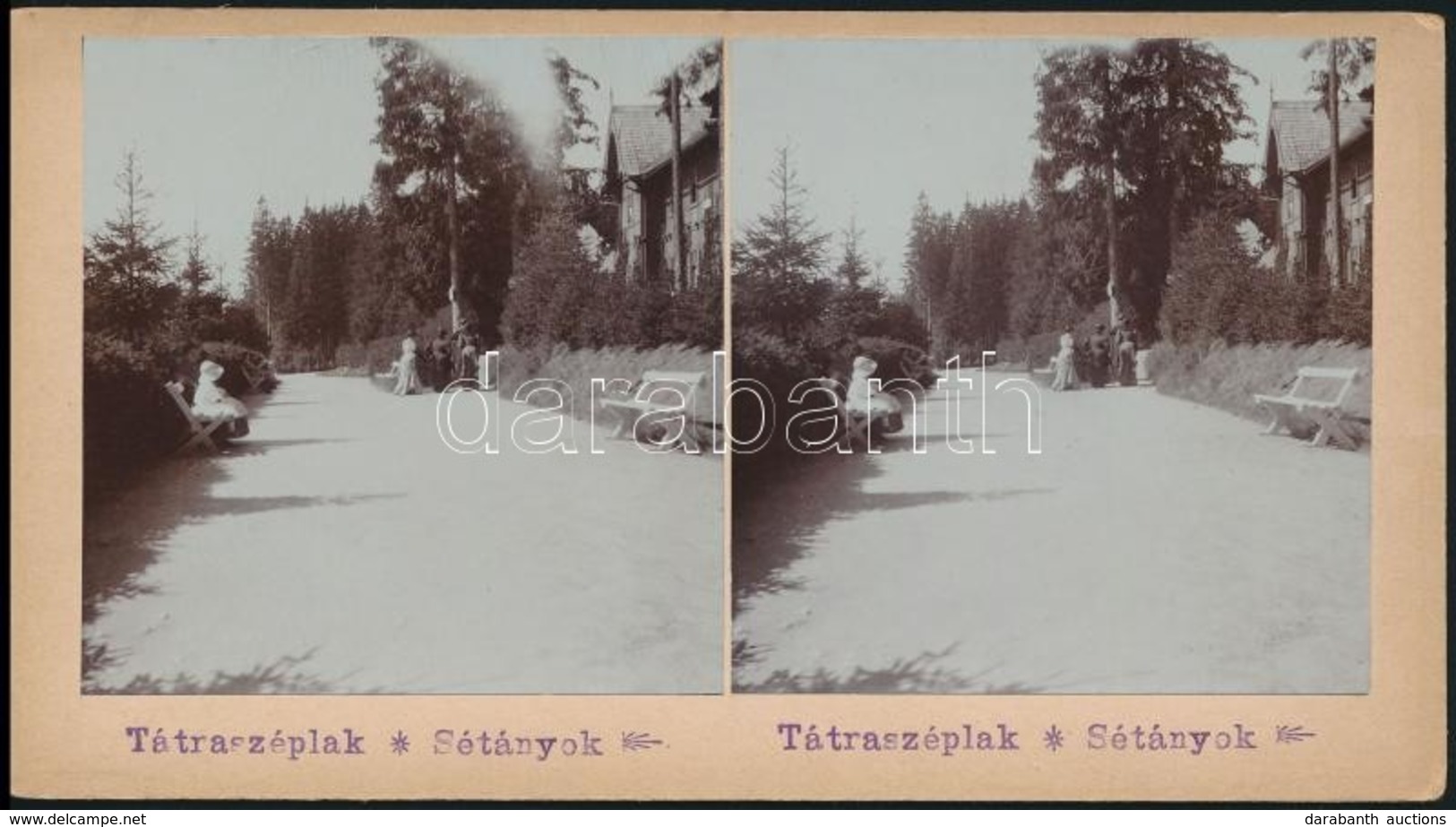 1905 Tátraszéplak, Sétányok, Sztereókép, 10x18 Cm - Other & Unclassified