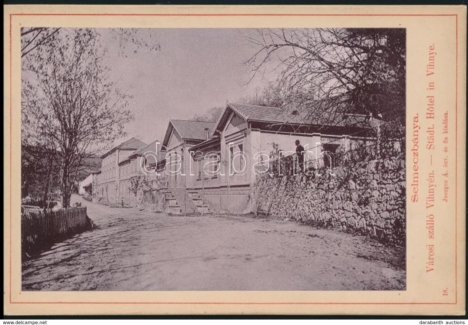 Cca 1890 Selmecbánya, Városi Szálló Vihnyén. Keményhátú Fotó  / Hotel Photo 16x12 Cm - Other & Unclassified