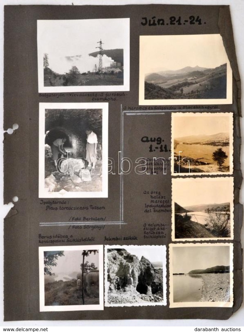 1938-1940 BETE Túranapló, Sok érdekes Feliratozott Fotóval, Leírással, Albumba Rendezve(Aknaszlatina, Szarvashegy, Ipoly - Other & Unclassified