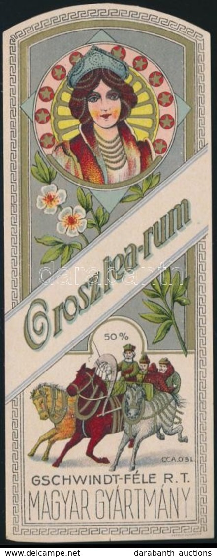 Cca 1910 Gschwindt-féle Orosztea-rum Számolócédula - Pubblicitari