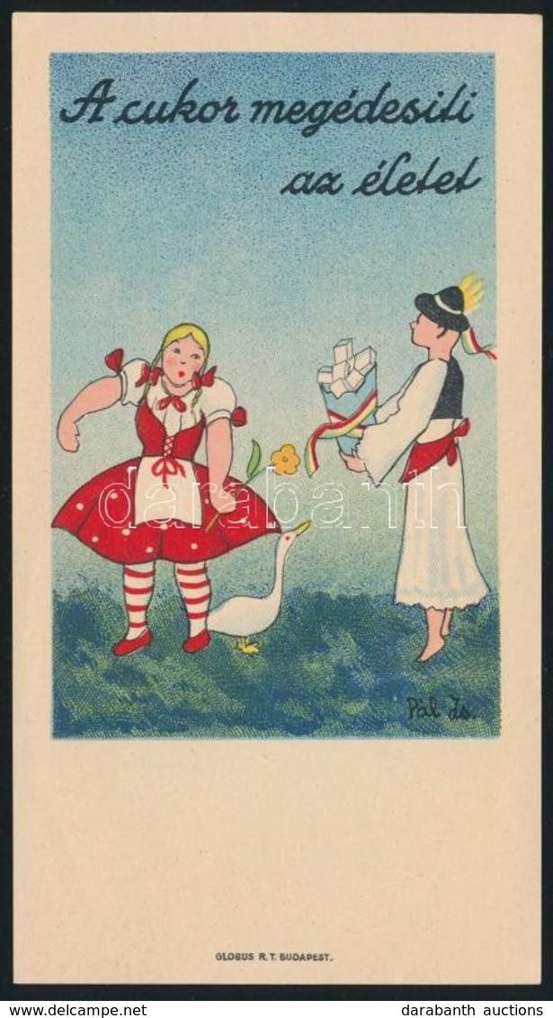 Cca 1930 A Cukor Megédesiti Az életet Számolócédula, Bp., Globus Rt. - Advertising