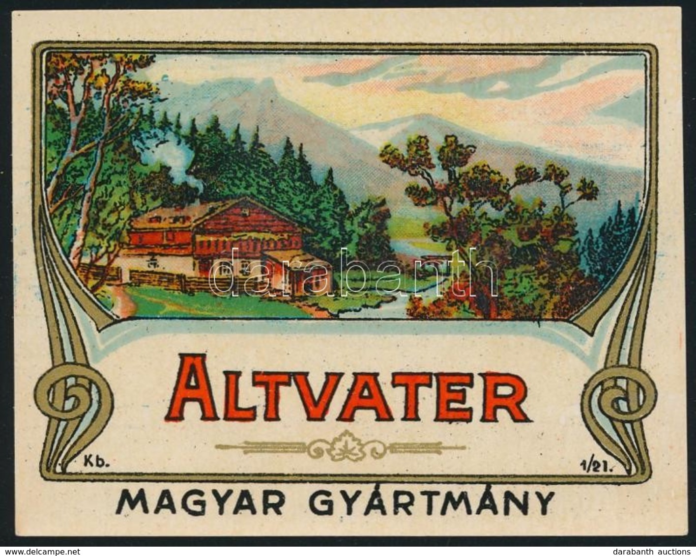 Cca 1910-1920 Altvater Italcímke, Szecesziós Díszítéssel, Lito, 7.5x9.5 Cm. - Advertising