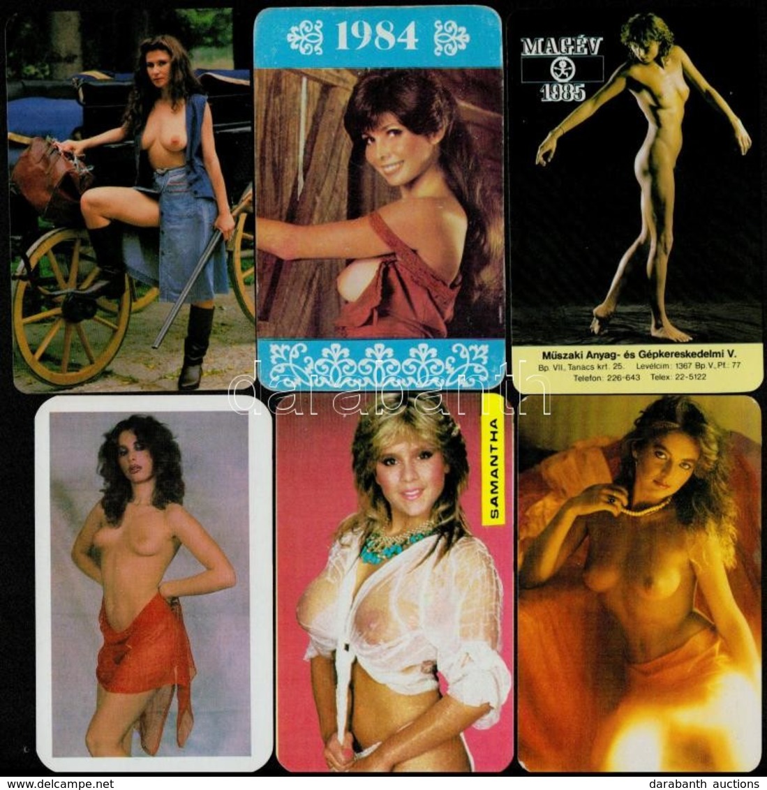 1984-1990  6 Db Erotikus Kártyanaptár - Publicidad