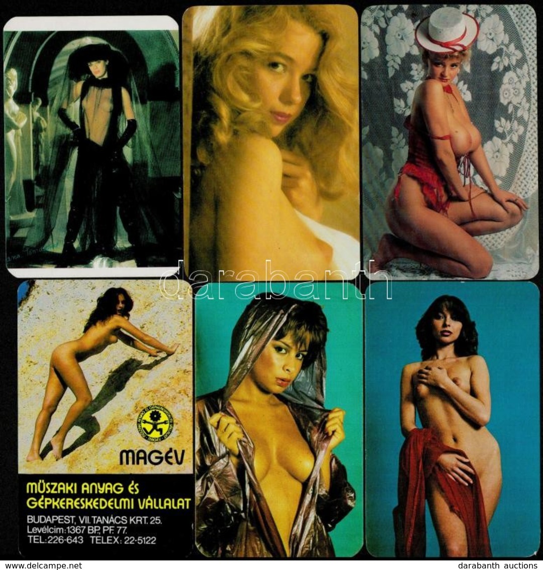 1984-1992 6 Db Erotikus Kártyanaptár - Advertising