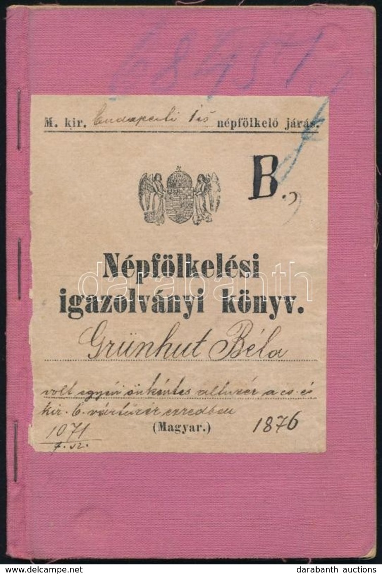 1900 Bp., Népfölkelési Igazolványi Könyv - Altri & Non Classificati