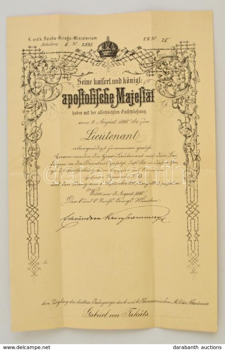 1898 Péteri Takáts Gábor (1877-1914) Később Limanovánál Hősi Halált Halt Huszárkapitány Hadnagyi Kinevezése A Cs. és Kir - Other & Unclassified