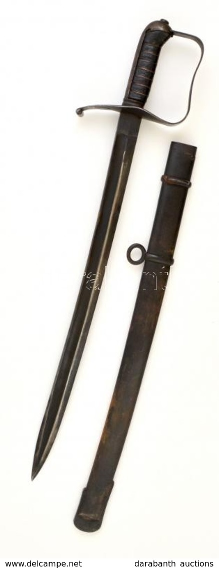 XIX. Század. Rövid Pengéjű Gyalogsági Kard. Fémn Hüvellyel / Short Cavalry Sword With Metal Sheath 68 Cm - Altri & Non Classificati