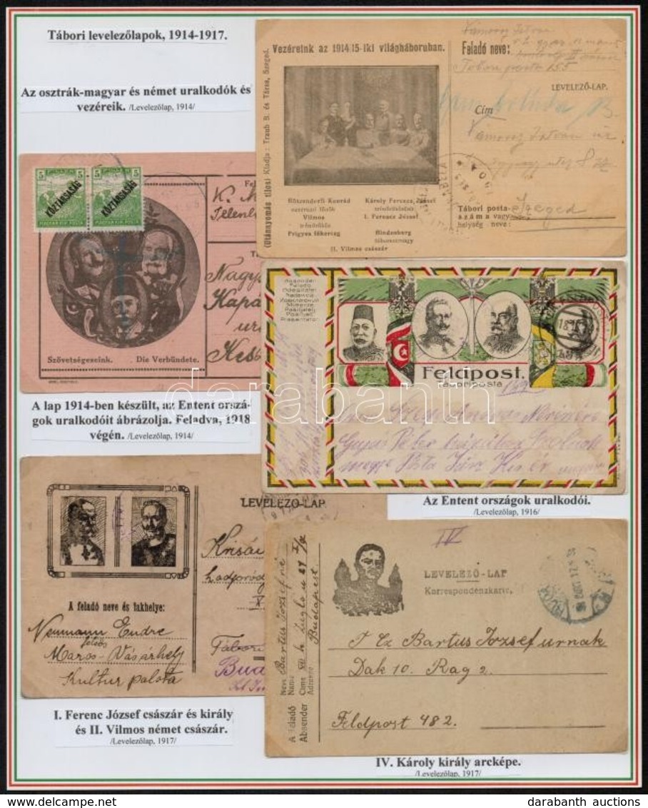 1940 Bolgár I. Világháborús Propaganda Levelezőlapok Gyűjteménye 5 Db Különböző. Ízlésesen Bemutatva (nem Felragasztva!) - Altri & Non Classificati