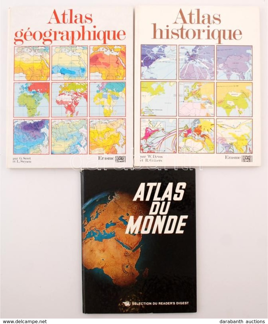 Modern Atlasz Tétel: Atlas Du Monde, Reader's Digest, Atlas Géographique, Erasme, Atlas Historiquw, Erasme - Altri & Non Classificati