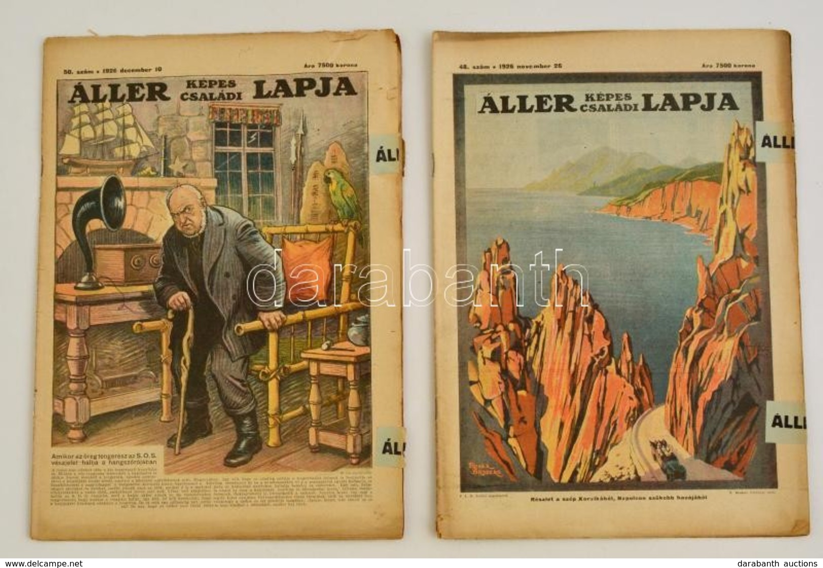 1926 Áller Képes Családi Lapja 48. és 50. Szám, Képregényekkel, Stb. - Unclassified