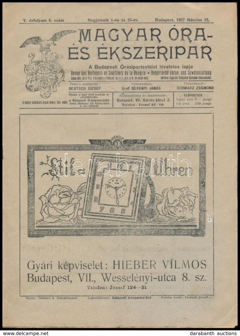 1927 Bp., Magyar Óra- és Ékszeripar V. évfolyam 6. Szám - Unclassified