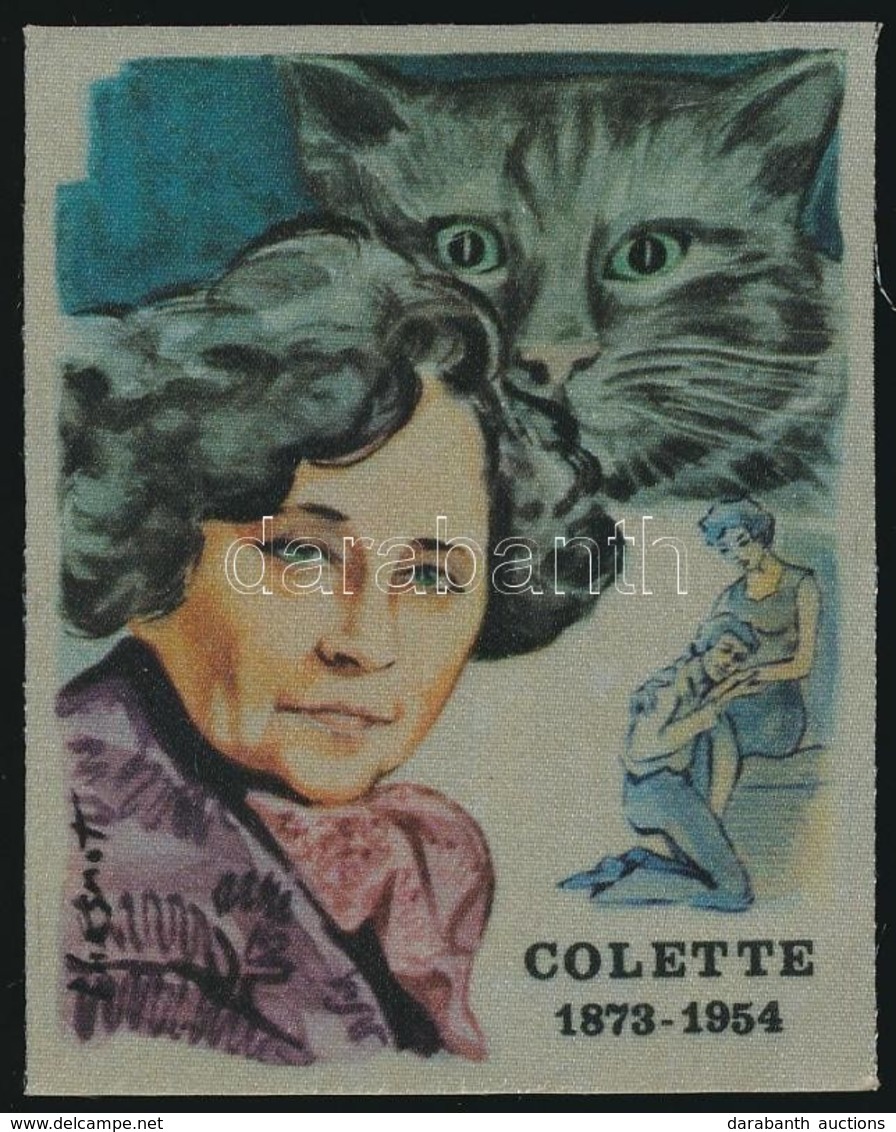 Colette Francia írónő Képe, Nyomat, Selyem, 7,5×6 Cm - Unclassified