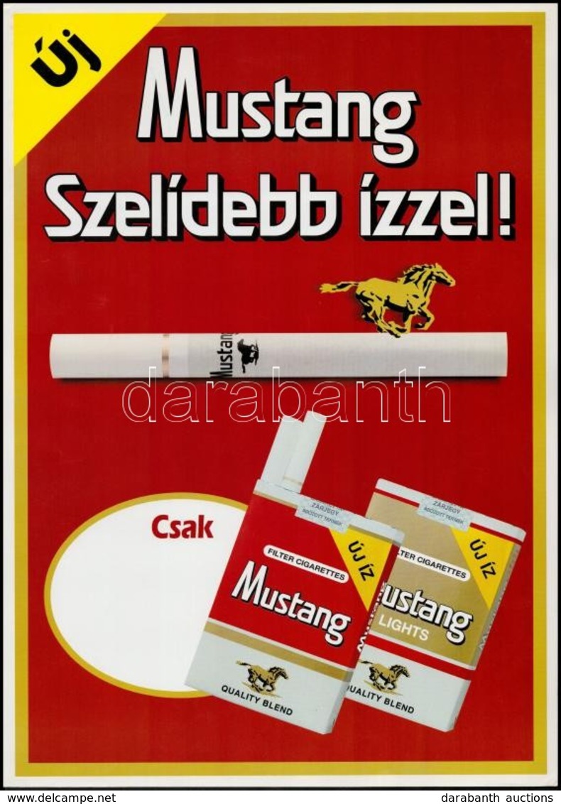 Cca 2000 'Új Mustang, Szelídebb ízzel' - Reklámplakát, 41x29 Cm - Autres & Non Classés