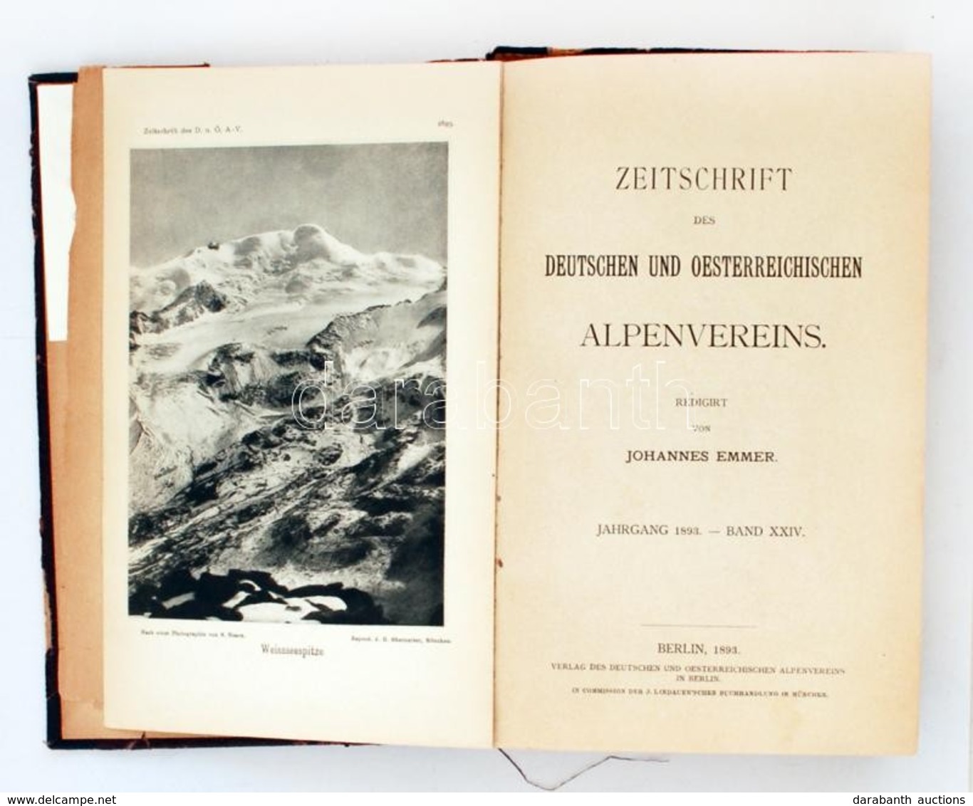 Johannes Emmer (szerk.): Zeitschrift Des Deutschen Und Oesterreichischen Alpenvereins. Jahrgang 1893. Berlin. Viseltes E - Unclassified