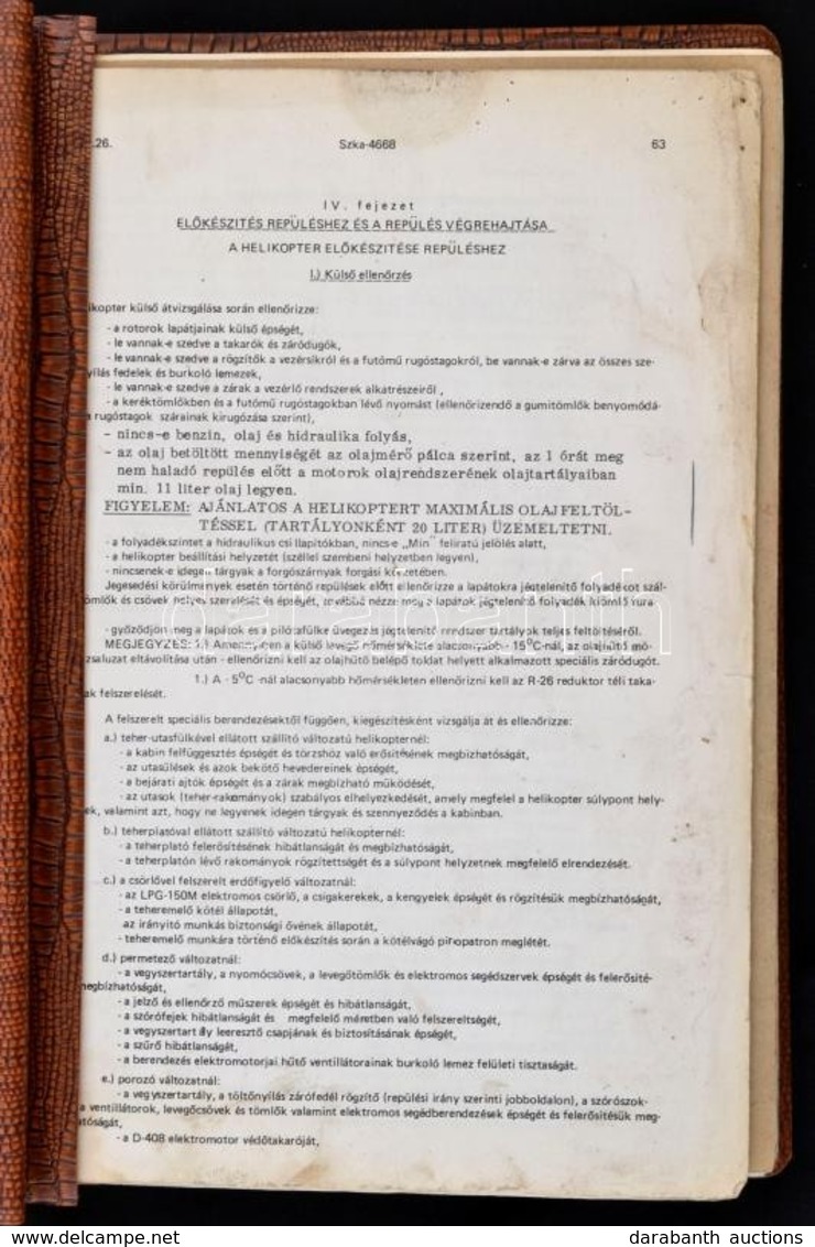 KA-26 Helikopter Műszaki Üzemeltetési Utasítása III. Kötet. Fordította és Szerk.: Erdész László. (Bp.),1976,Repülőgépes  - Unclassified