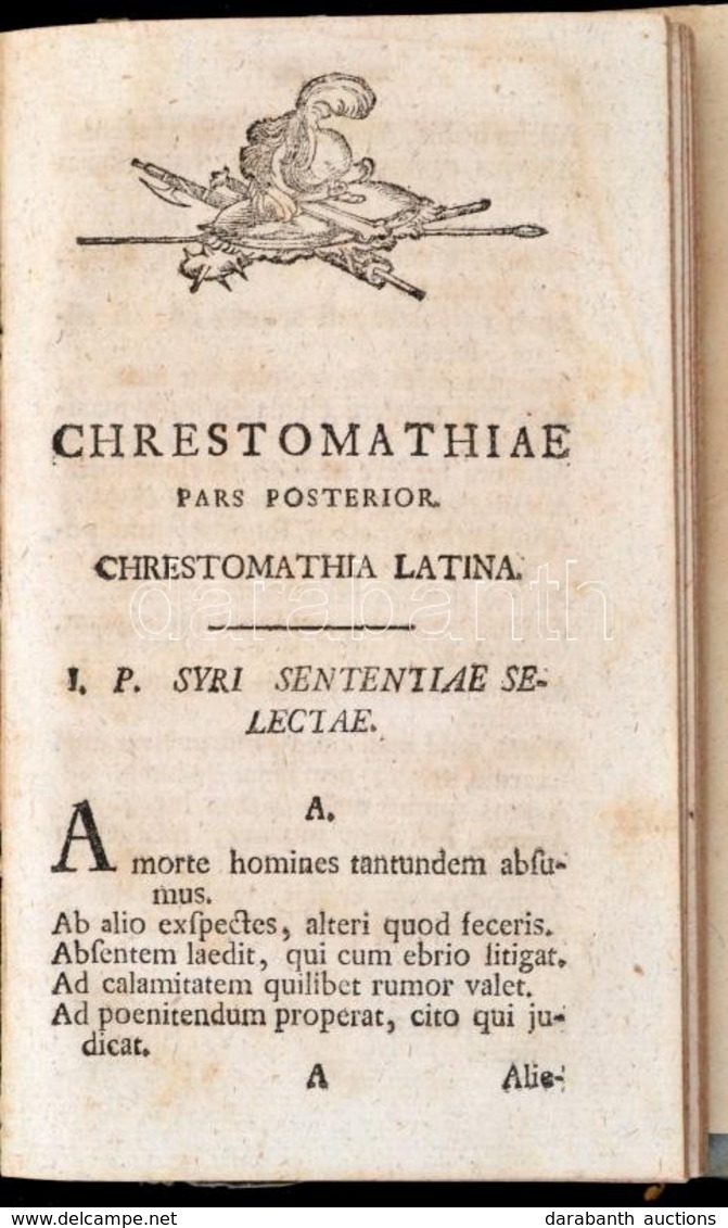 Deutsche Und Latienische Chrestomathie Zum Gebrauche Der Schulen Und Gymnasien. Frankfurt-Leipzig, 1772-1773, Philipp He - Non Classificati
