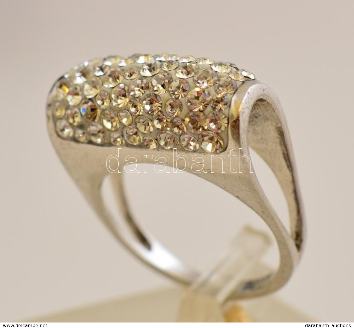 Ezüst(Ag) Modern Szintetikus Köves Gyűrű, Jelzett, Méret: 54, Bruttó: 5,4 G - Altri & Non Classificati