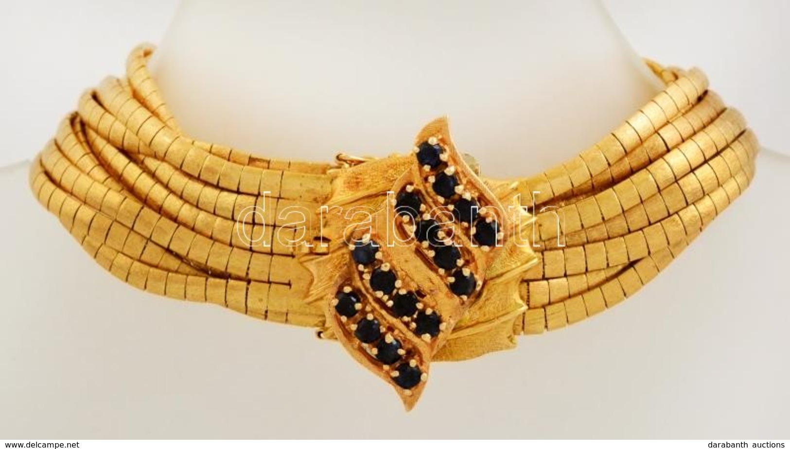 Több Soros 18K Arany Karlánc. Jelzett, Bőr Tokkal.  / 18 C Massive Gold Bracelet With Leather Case 78,4 G 20 Cm - Other & Unclassified