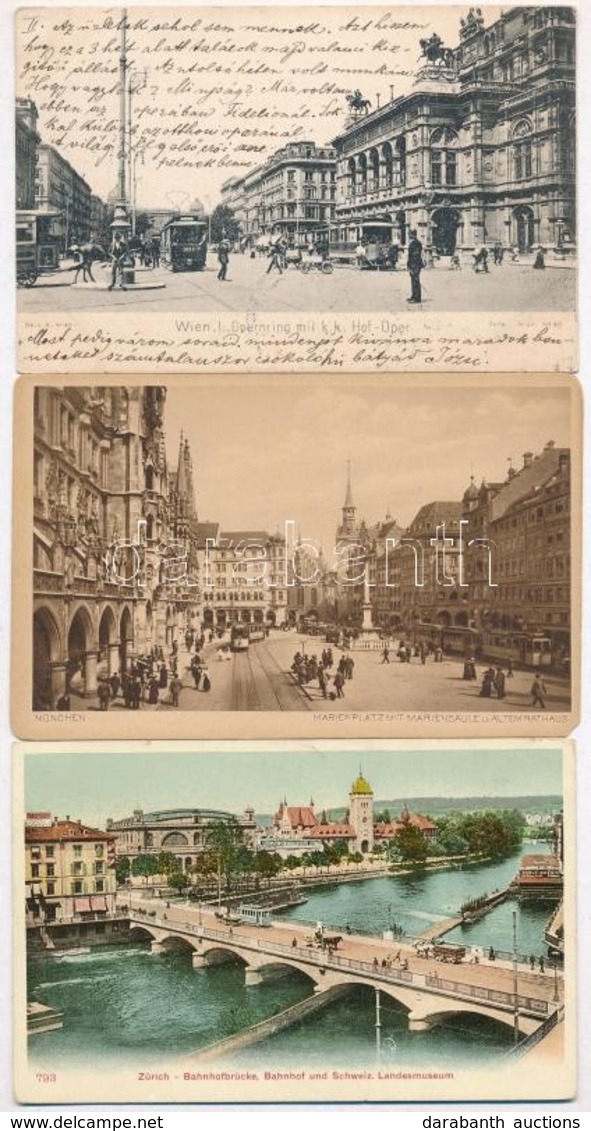 ** * 58 Db Főleg Régi Külföldi Városképes Lap / 58 Mostly Pre-1945 European And Worldwide Town-view Postcards - Unclassified