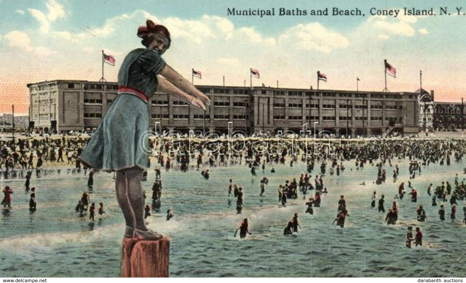 ** * 12 Db Régi és Modern Amerikai Városképes Lap / 12 Pre-1945 And Modern American Town-view Postcards (United States O - Unclassified