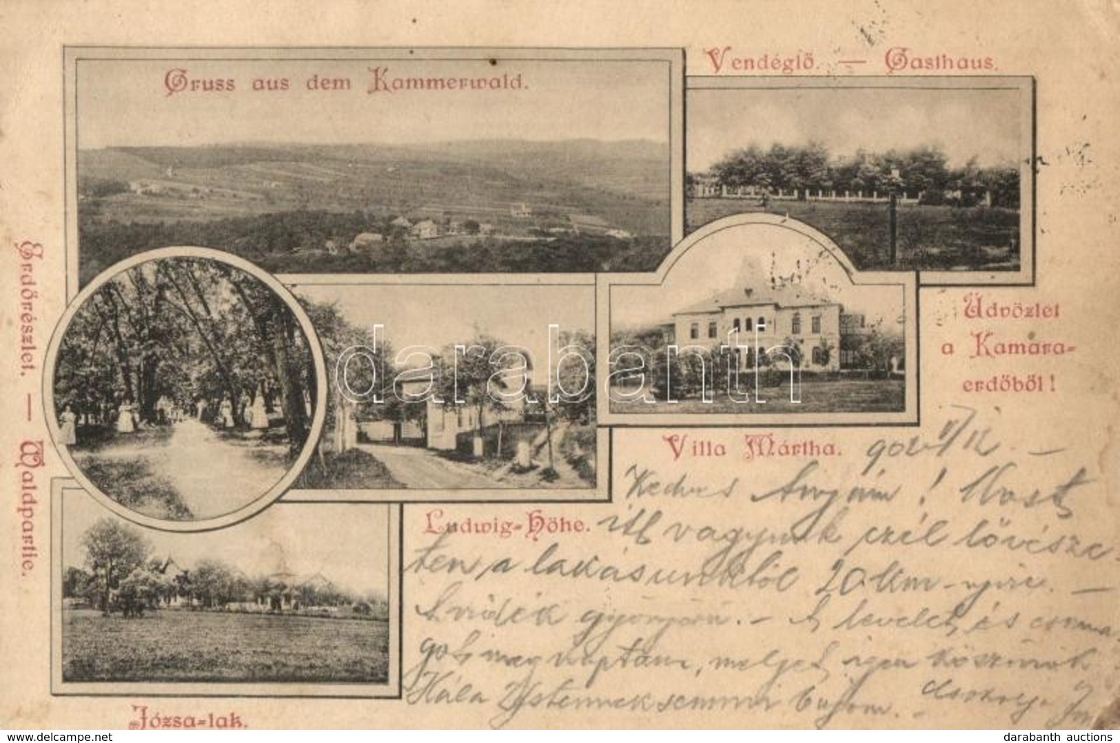 T2/T3 Budapest XI. Kamaraerdő, Villa Mártha, Józsa Lak, Ludwig-Höhe, Vendéglő, étterem, Erdő. Art Nouveau (EK) - Unclassified