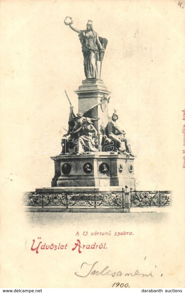 T2 Arad, Vértanúk Szobra. Bloch H. Kiadása / Martyrs' Monument - Unclassified